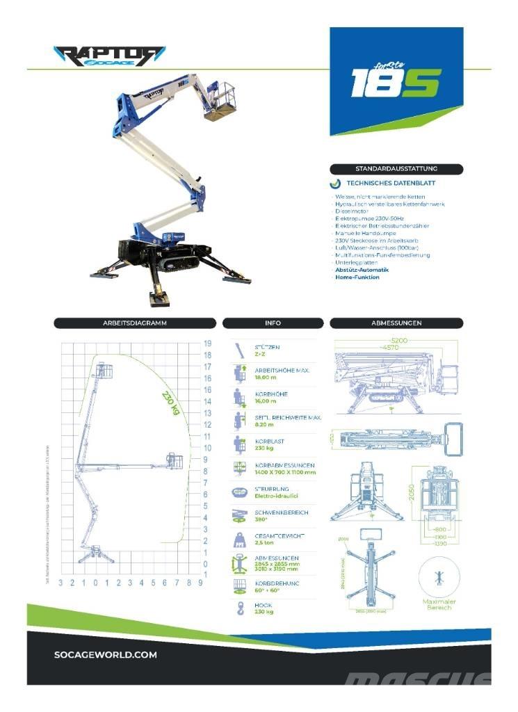 Socage Raptor 18S Коленчатые подъемники