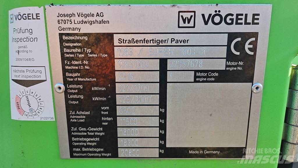 Vögele Super 1803-3i Асфальтоукладчики