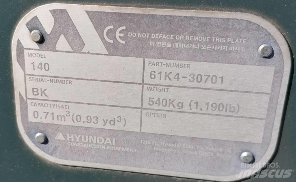 Hyundai 0.7m3_HX140 Ковши