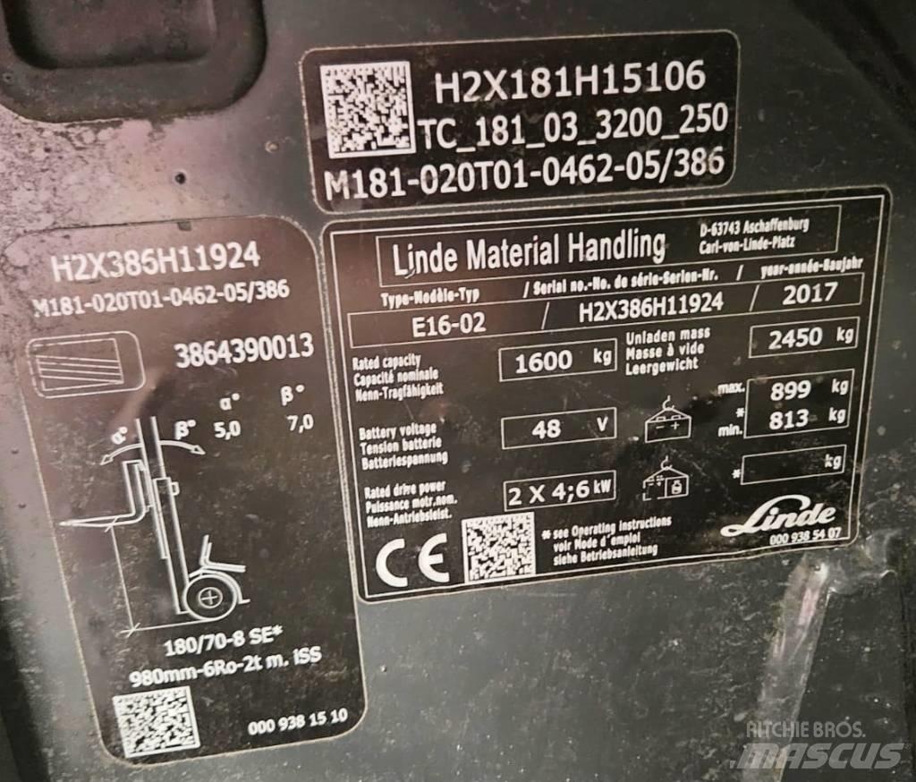 Linde E16-02 Электропогрузчики