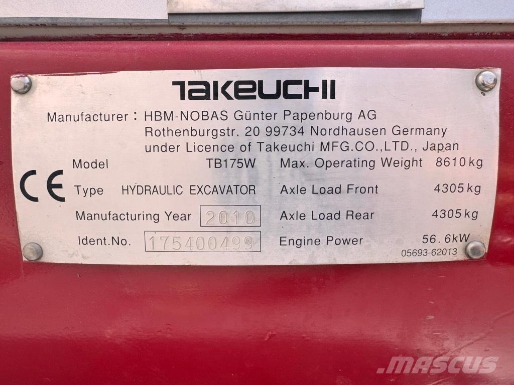 Takeuchi TB 175 W Колёсные экскаваторы