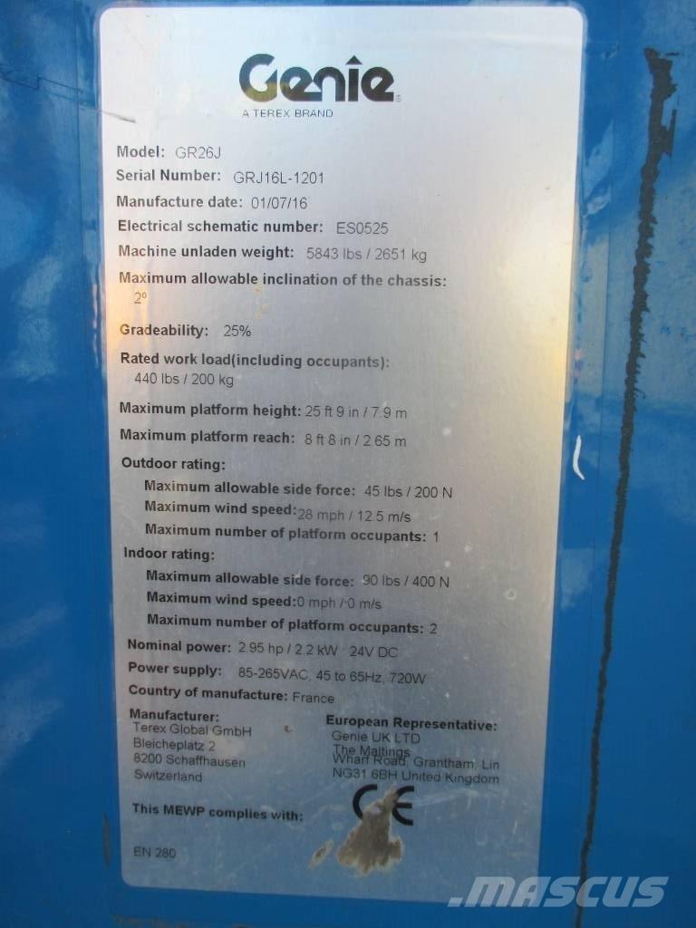 Genie GR 26 J Вертикальные мачтовые подъемники