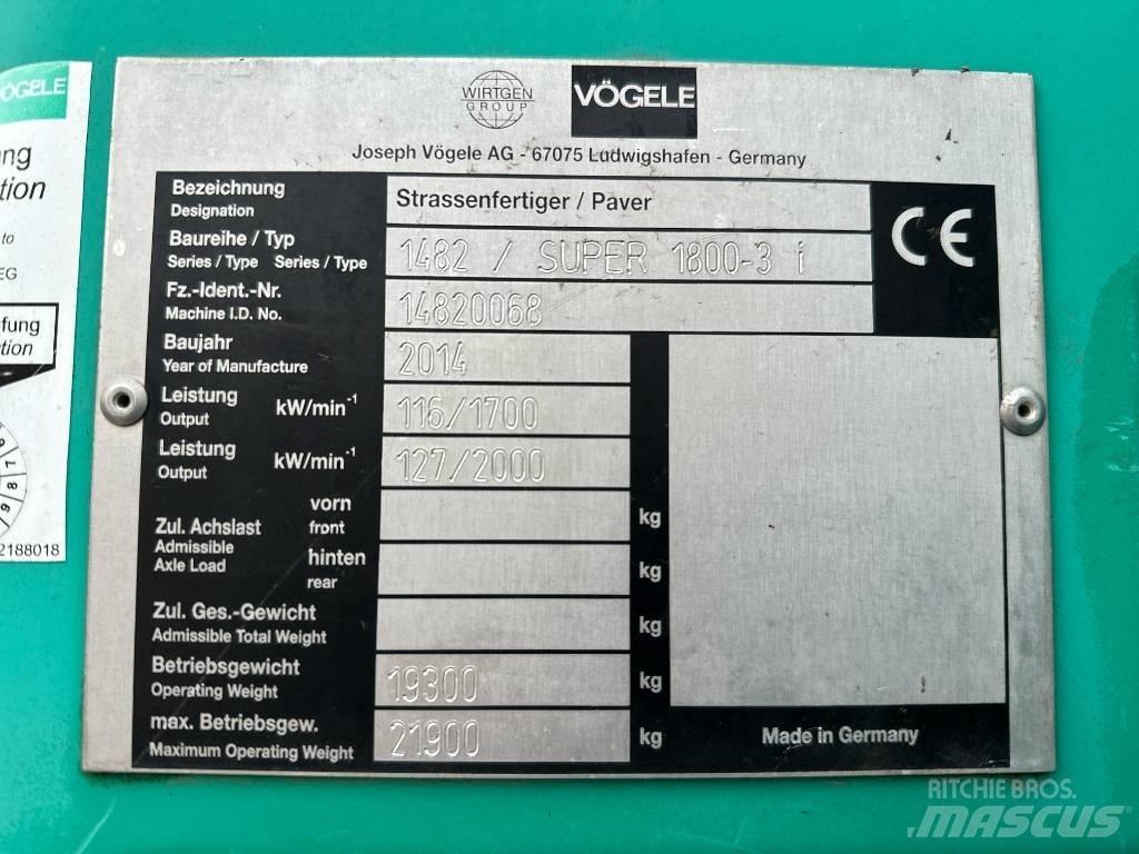 Vögele Super 1800-3i Асфальтоукладчики