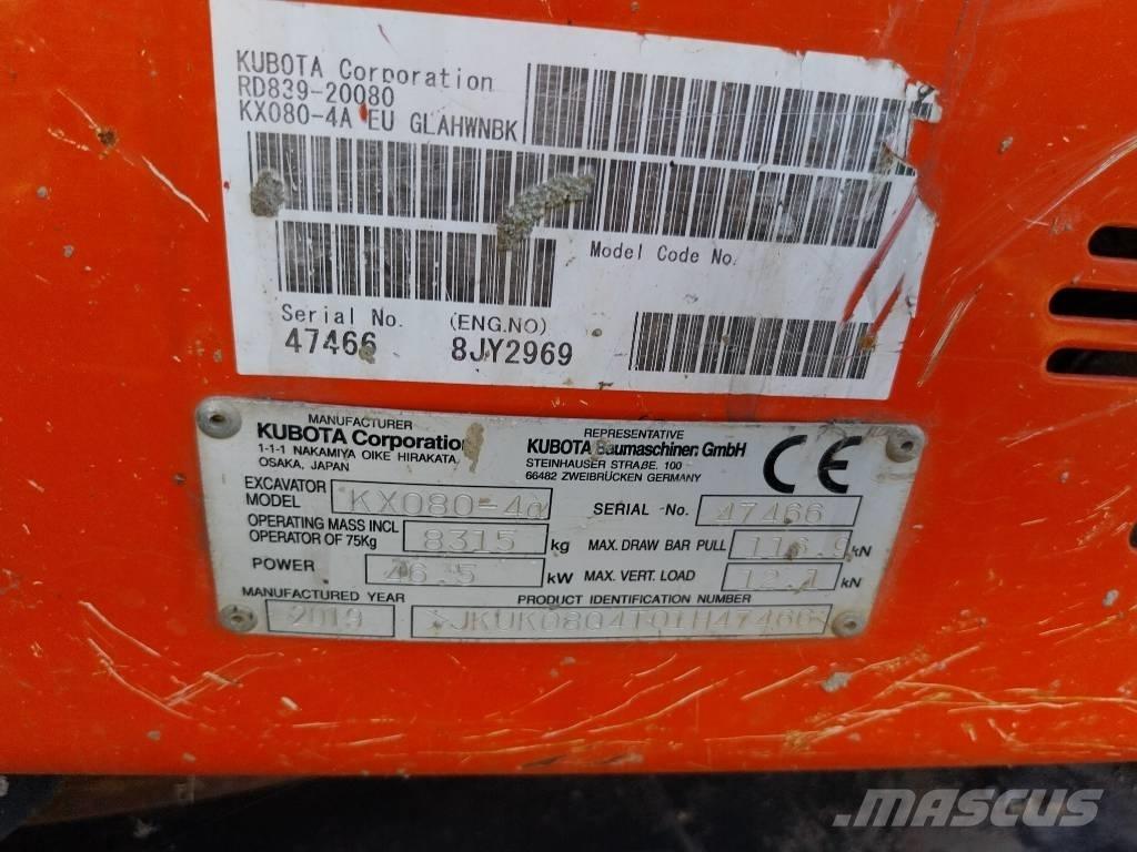Kubota KX 080-4 Малые экскаваторы 7т-12т