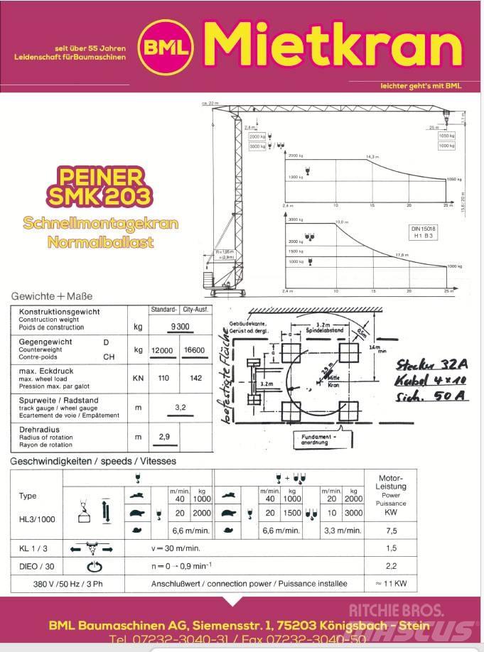 Peiner SMK203N Башенные краны