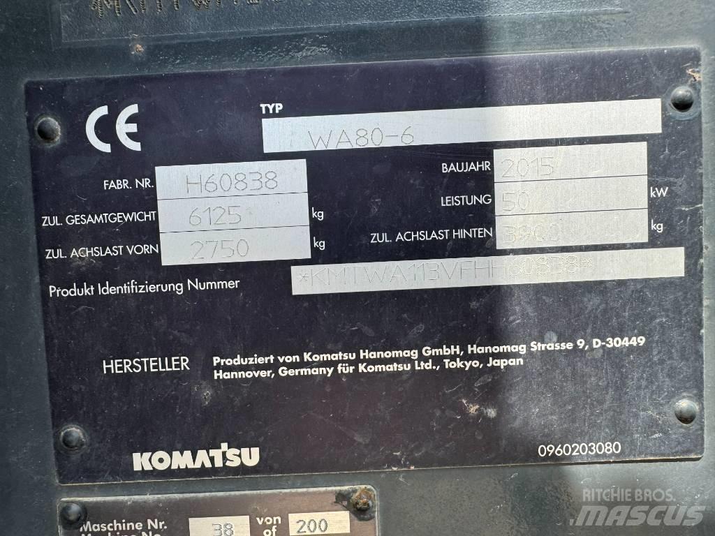 Komatsu WA80-6 Фронтальные погрузчики
