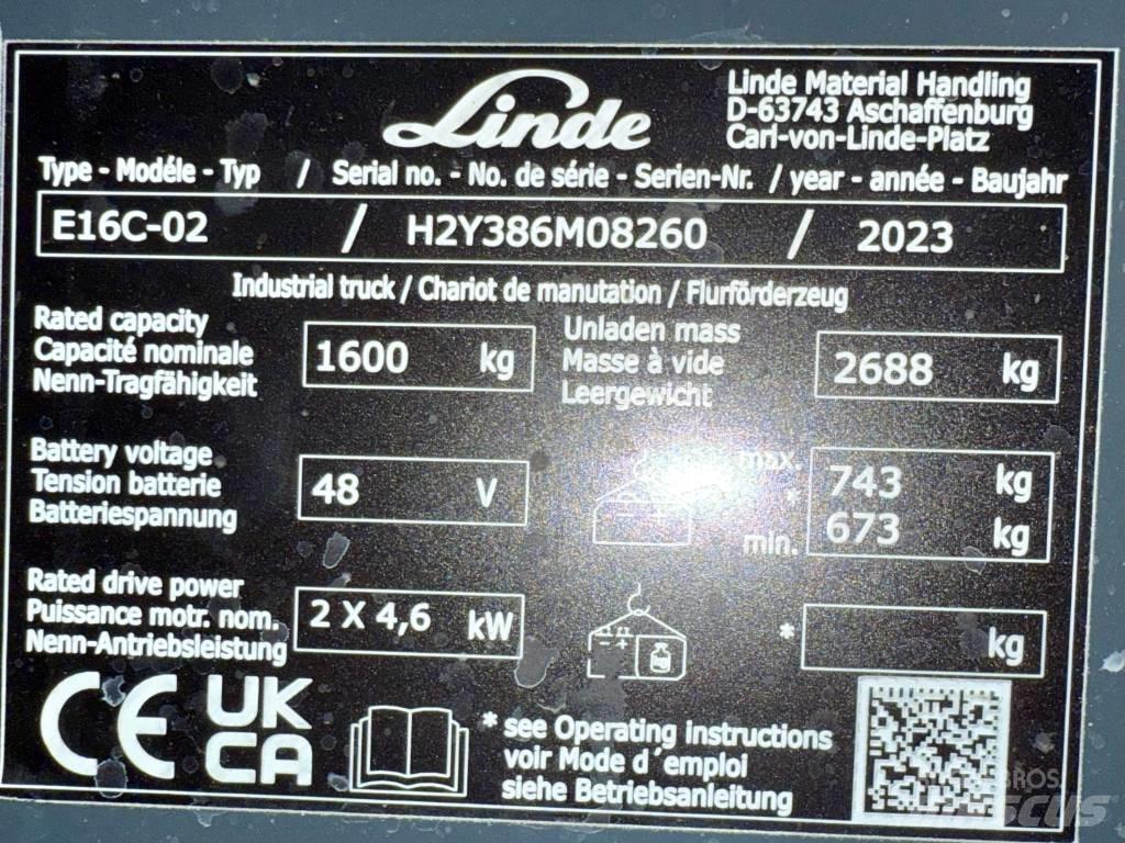 Linde E16C/386-02 Электропогрузчики