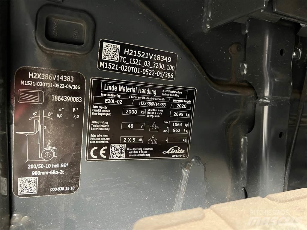 Linde E20L-02 Электропогрузчики