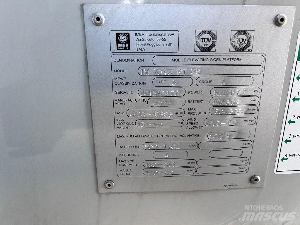 Imer IM 7043 RT DE Ножничные подъемники