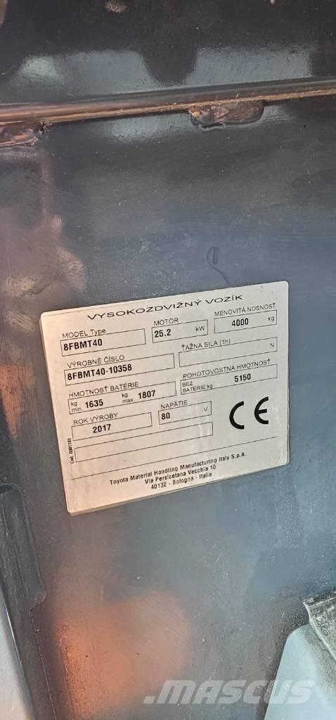 Toyota 8FBMT40 Электропогрузчики