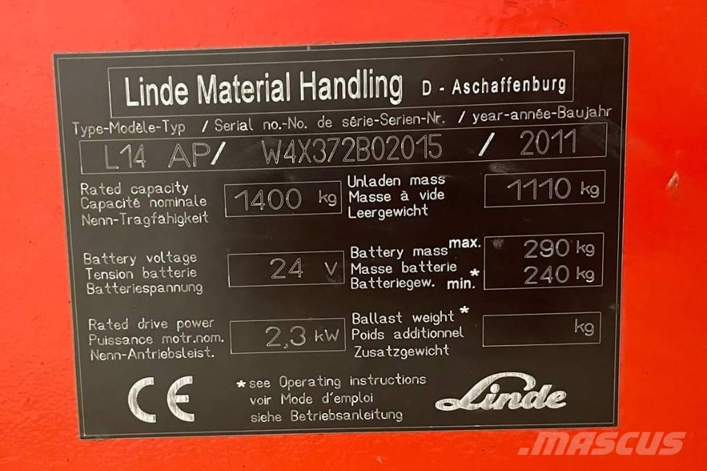 Linde L 14 Самоходные электроштабелёры
