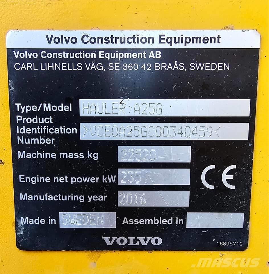 Volvo A 25 G Шарнирно-сочленённые самосвалы