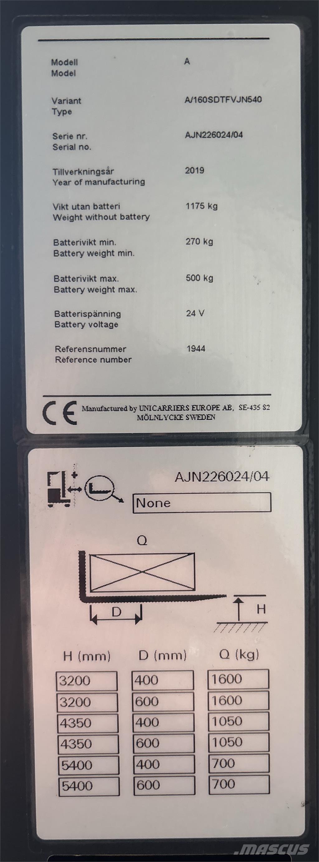 Atlet A160 Самоходные электроштабелёры
