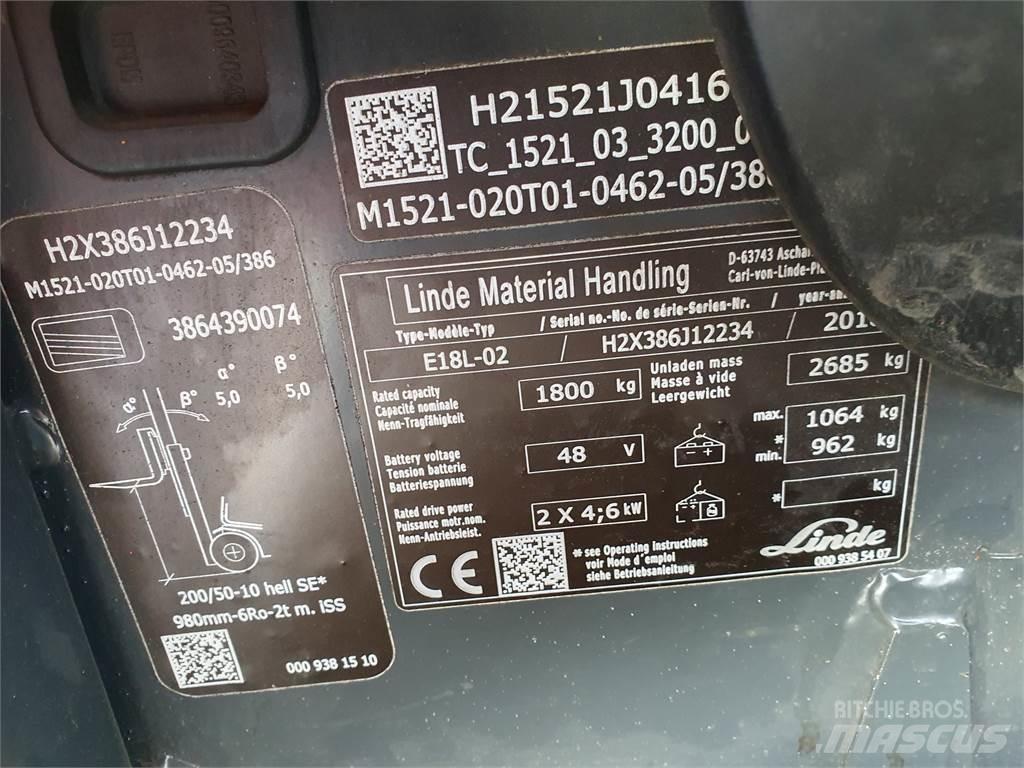 Linde E18L Электропогрузчики