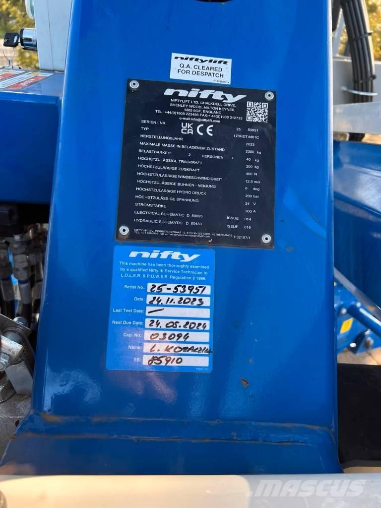 Niftylift 170 HET Прицепные подъёмники