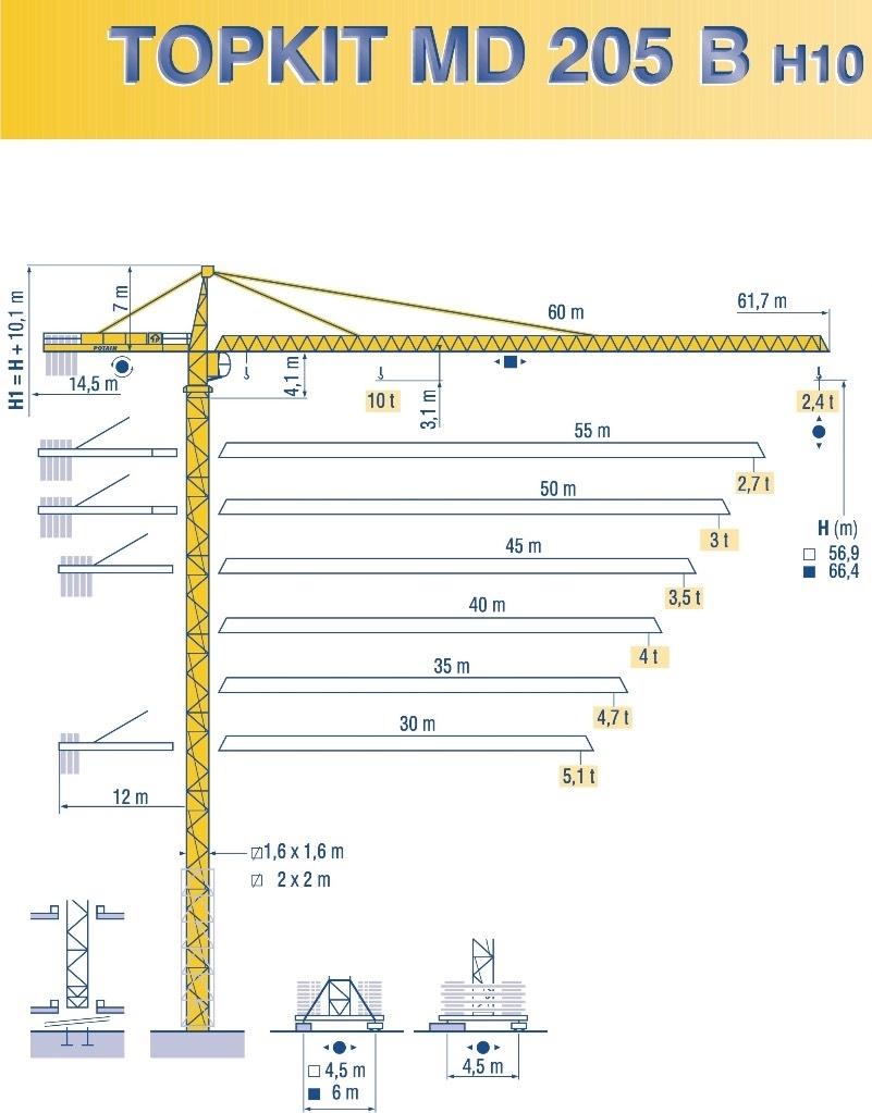 Potain MD 205 B H10 Башенные краны