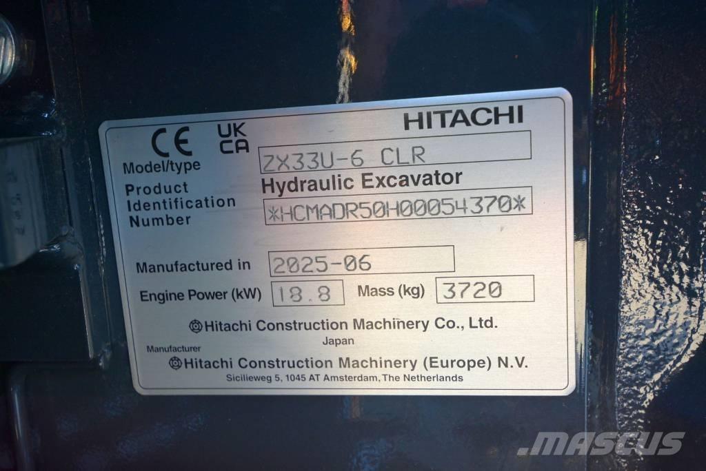 Hitachi ZX 33 U-6 Мини-экскаваторы