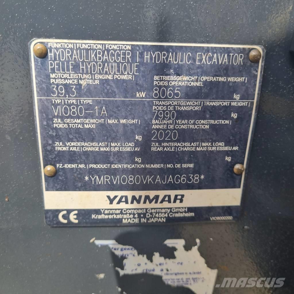 Yanmar Vio 80-1A Малые экскаваторы 7т-12т