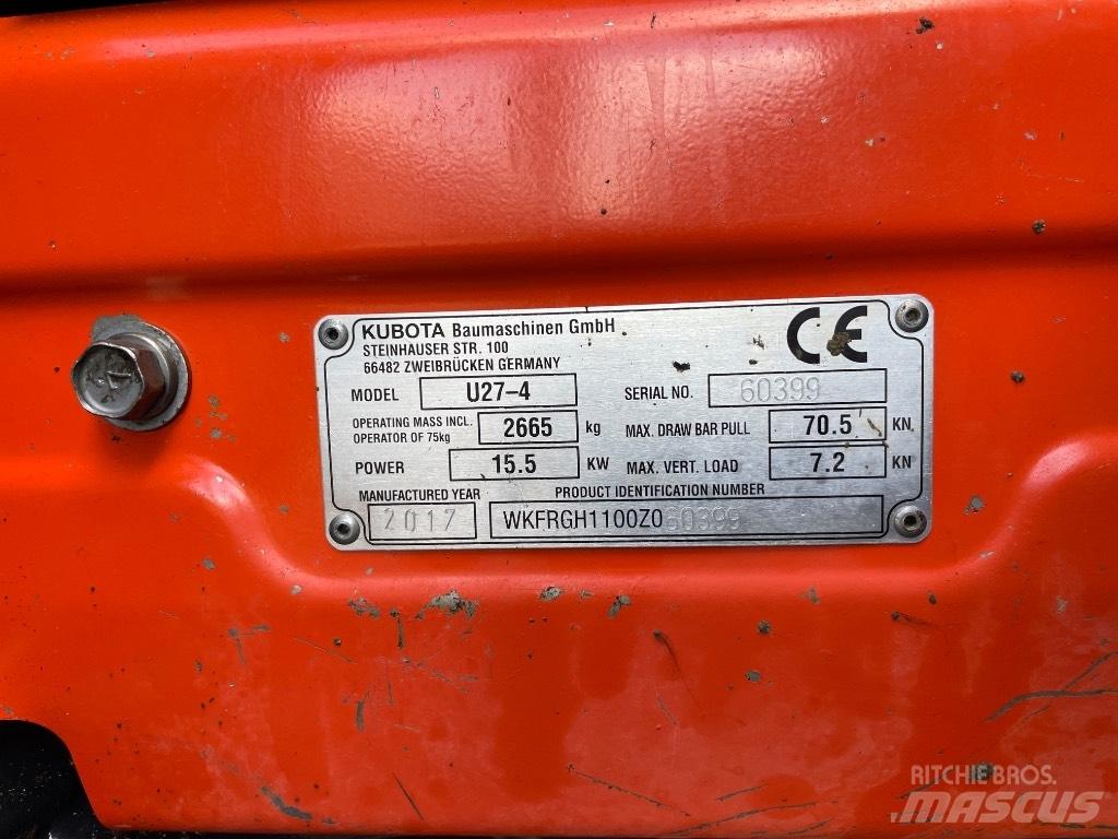 Kubota U 27-4 Мини-экскаваторы
