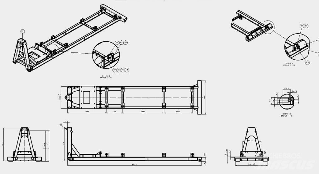  Haakarm frame Hencon Полуприцепы со съёмными кузовами