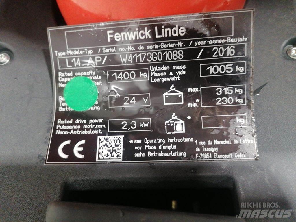 Linde L14AP Ручные штабелёры с электроподъёмом