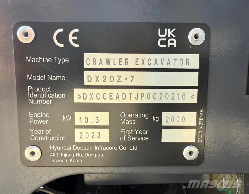 Doosan DX 20 Z-7 Мини-экскаваторы