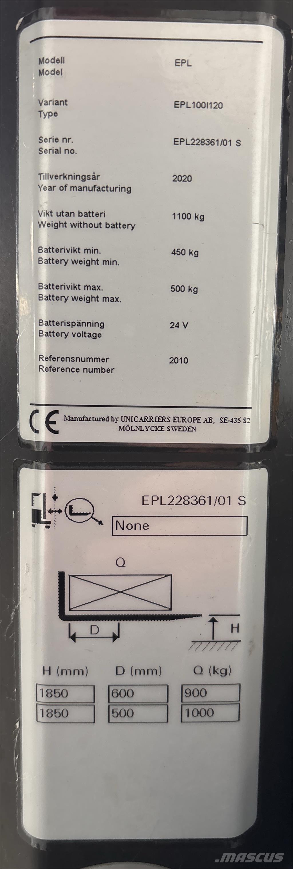 UniCarriers EPL100 Горизонтальные комплектовщики