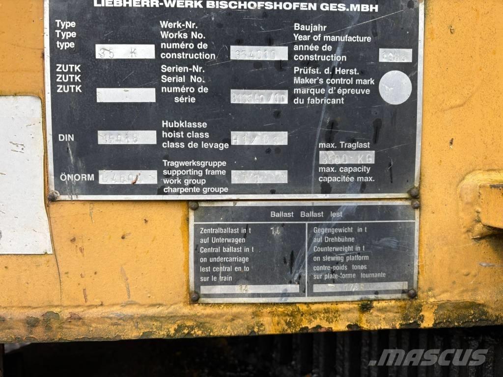 Liebherr 35 K Башенные краны