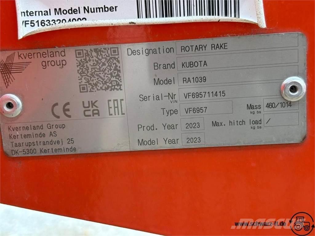 Kubota RA 1039 Рядковые косилки