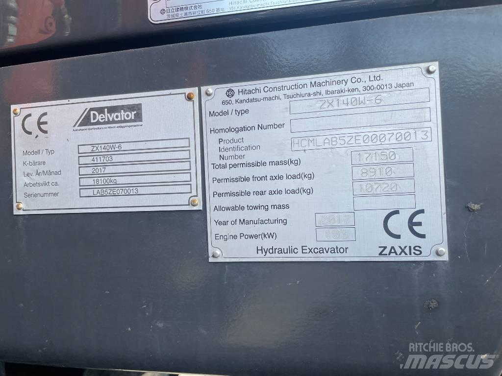 Hitachi ZX 140 W-6 Колёсные экскаваторы