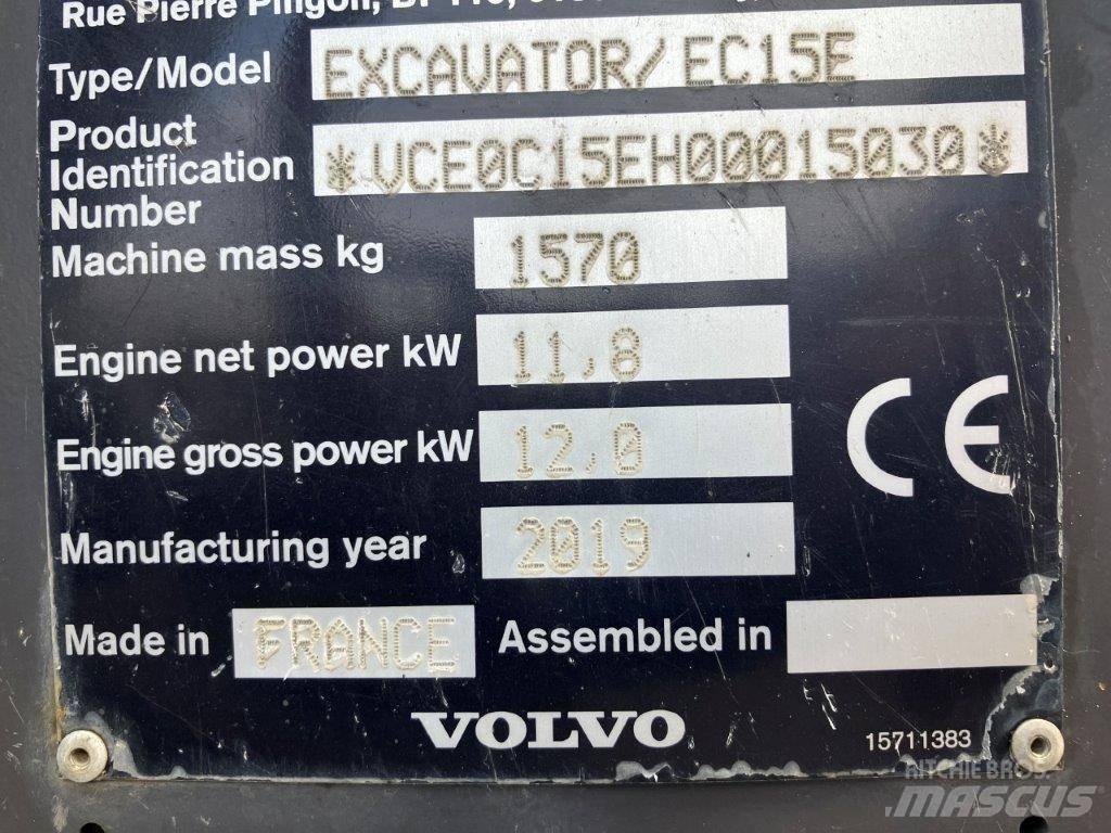 Volvo EC 15 E Мини-экскаваторы