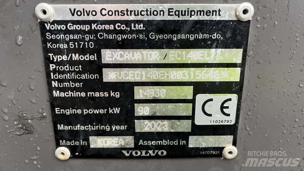 Volvo EC140EL Гусеничные экскаваторы