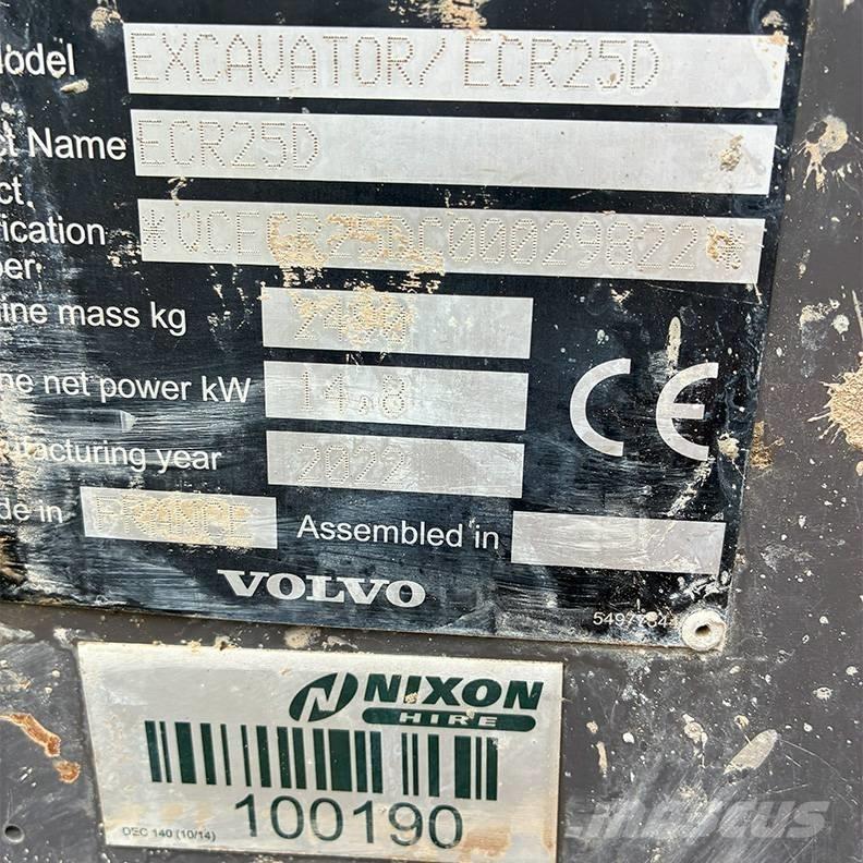 Volvo ECR25D Мини-экскаваторы