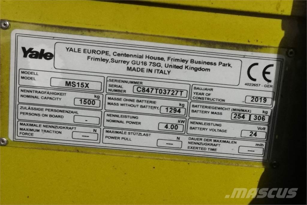 Yale MS15XSL Самоходные электроштабелёры