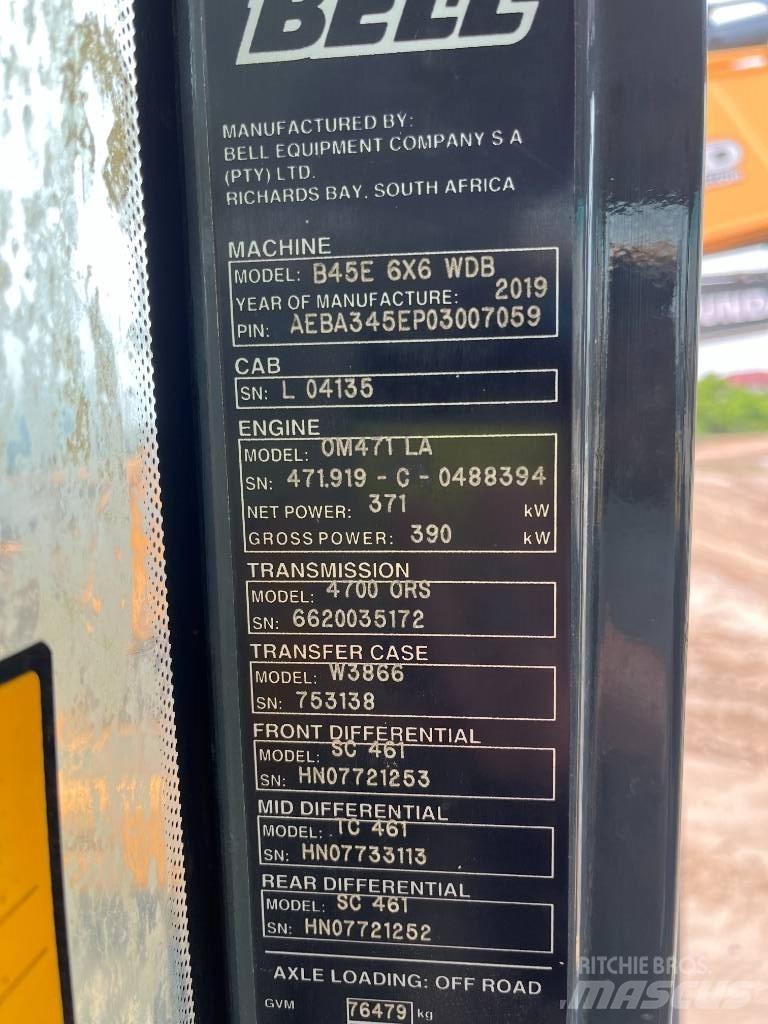 Bell B45E Шарнирно-сочленённые самосвалы