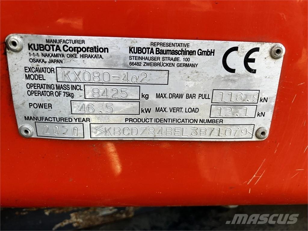 Kubota KX 080-4 A2 Малые экскаваторы 7т-12т