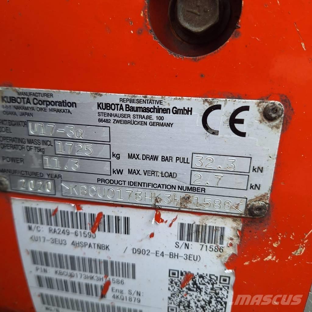 Kubota U 17-3 Мини-экскаваторы