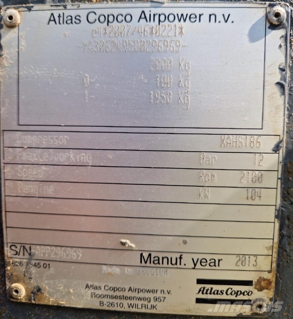 Atlas Copco XAHS 186 Воздушные компрессоры