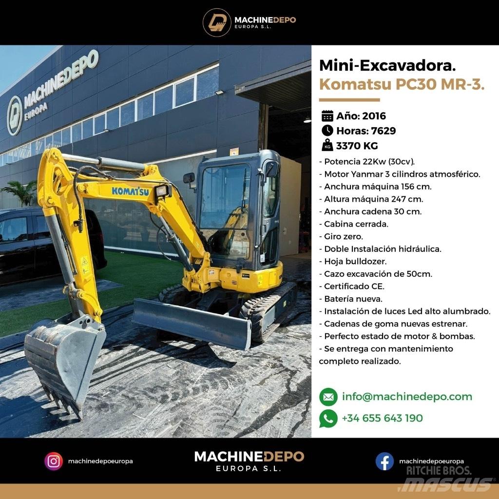 Komatsu PC 30 MR-3 Мини-экскаваторы