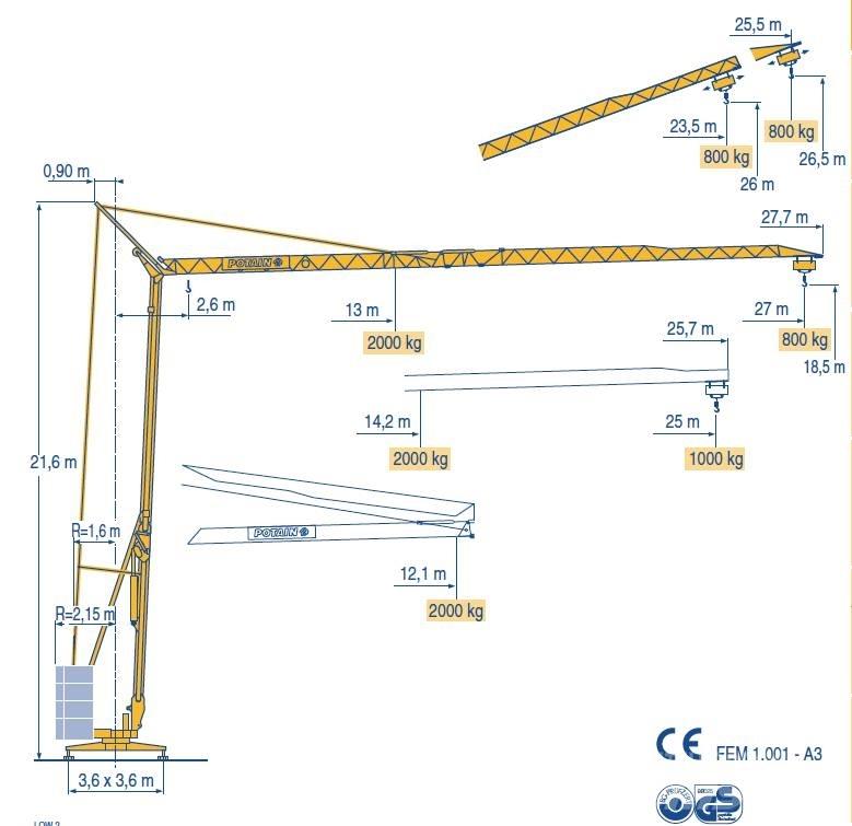 Potain HD 25 Монтажный кран