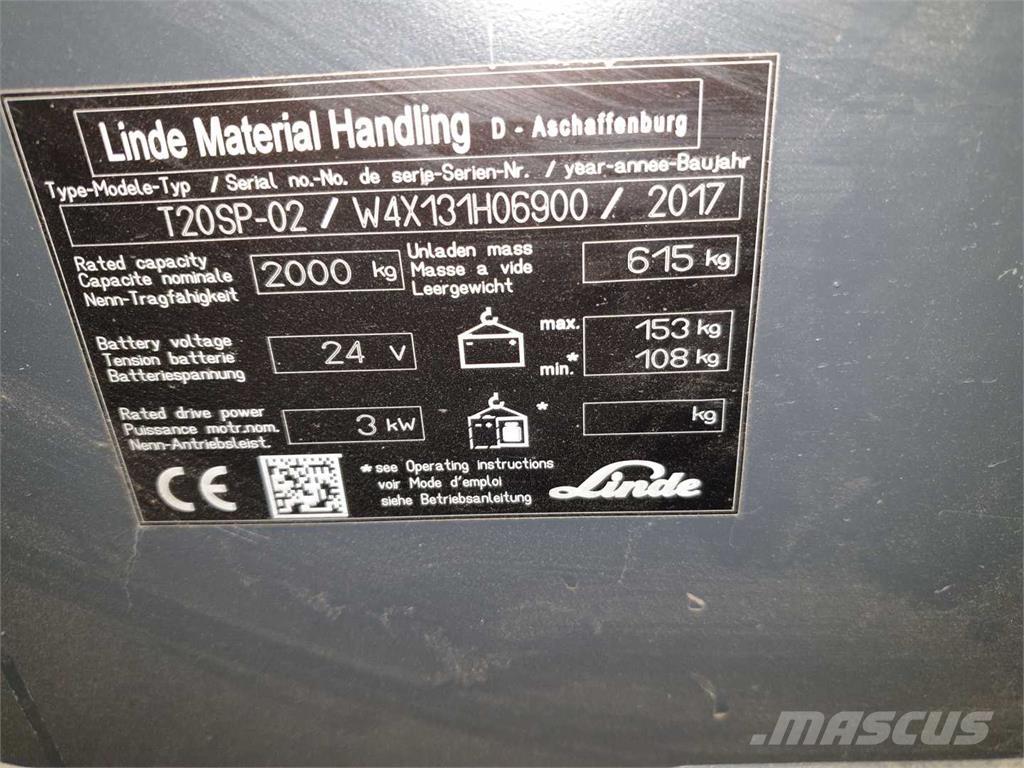 Linde T20SP ION Самоходные электроштабелёры