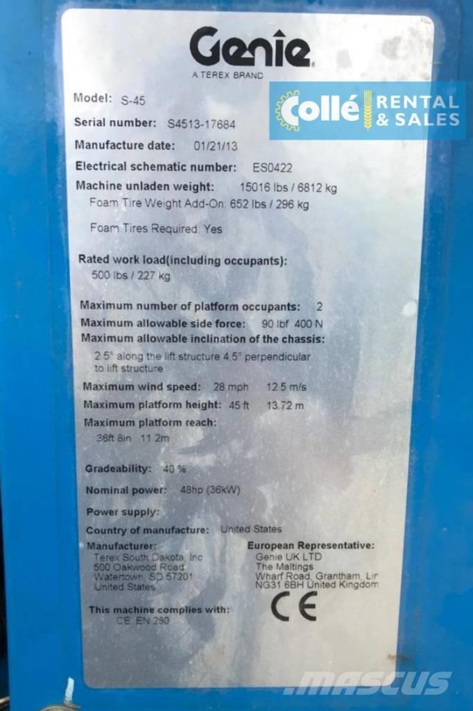 Genie S-45 | 2013 Телескопические подъемники