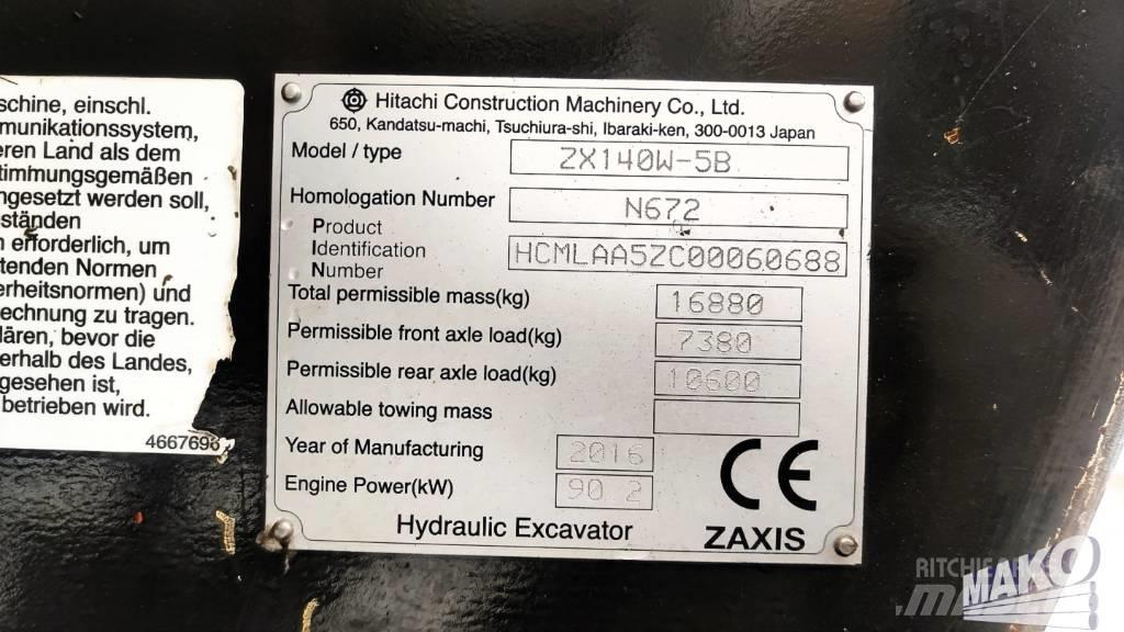 Hitachi ZX 140 W-5 Колёсные экскаваторы