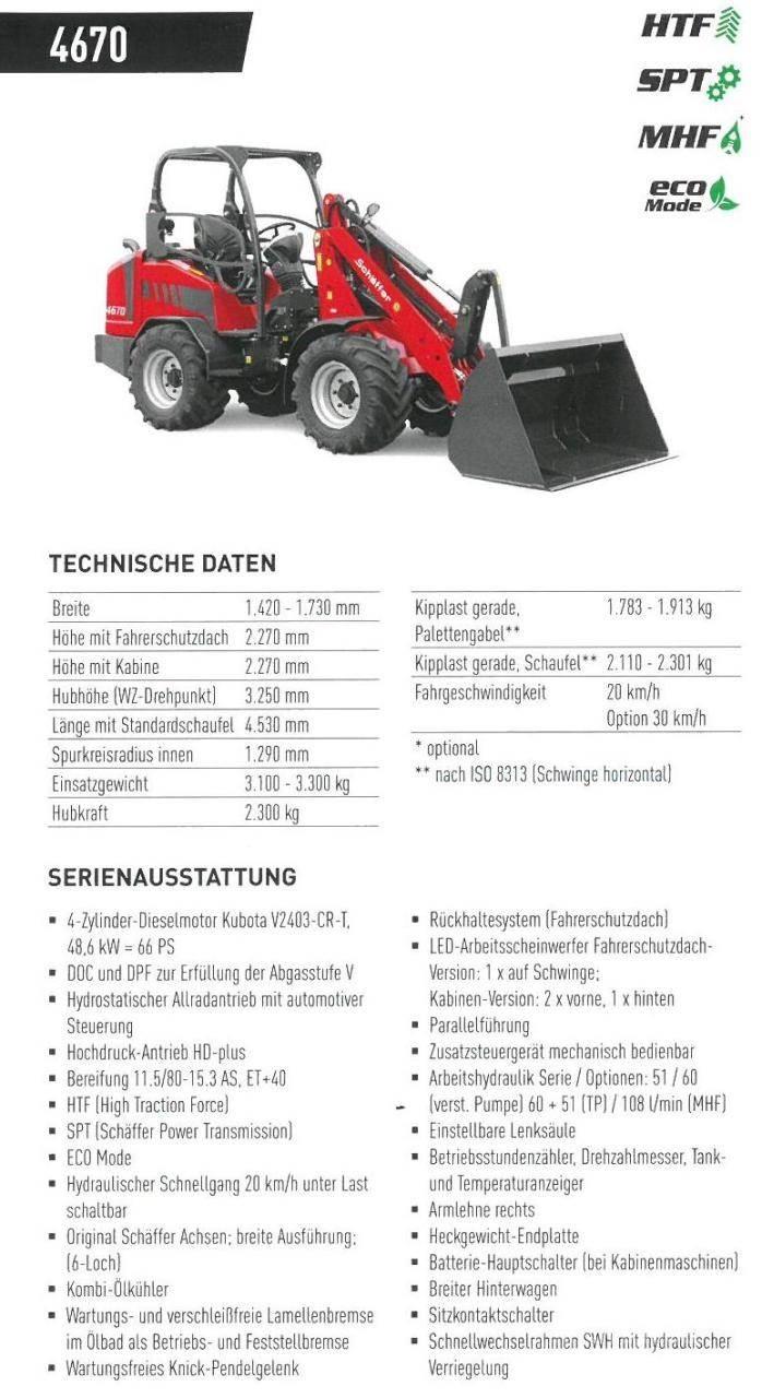 Schäffer 4670 Малые погрузчики