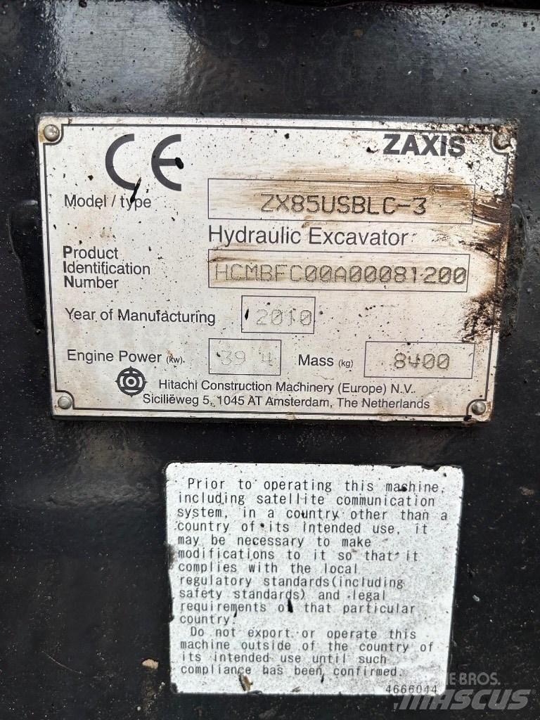 Hitachi Zaxis 85 USB Малые экскаваторы 7т-12т