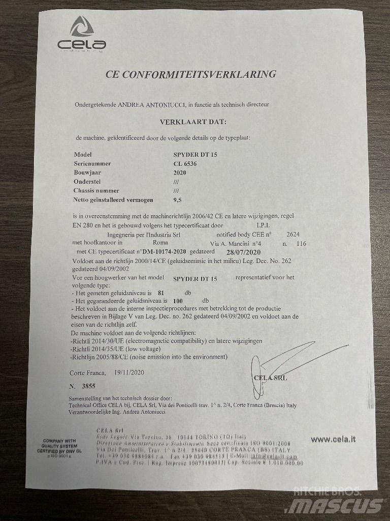 Cela DT 15 SOLD Коленчатые подъемники