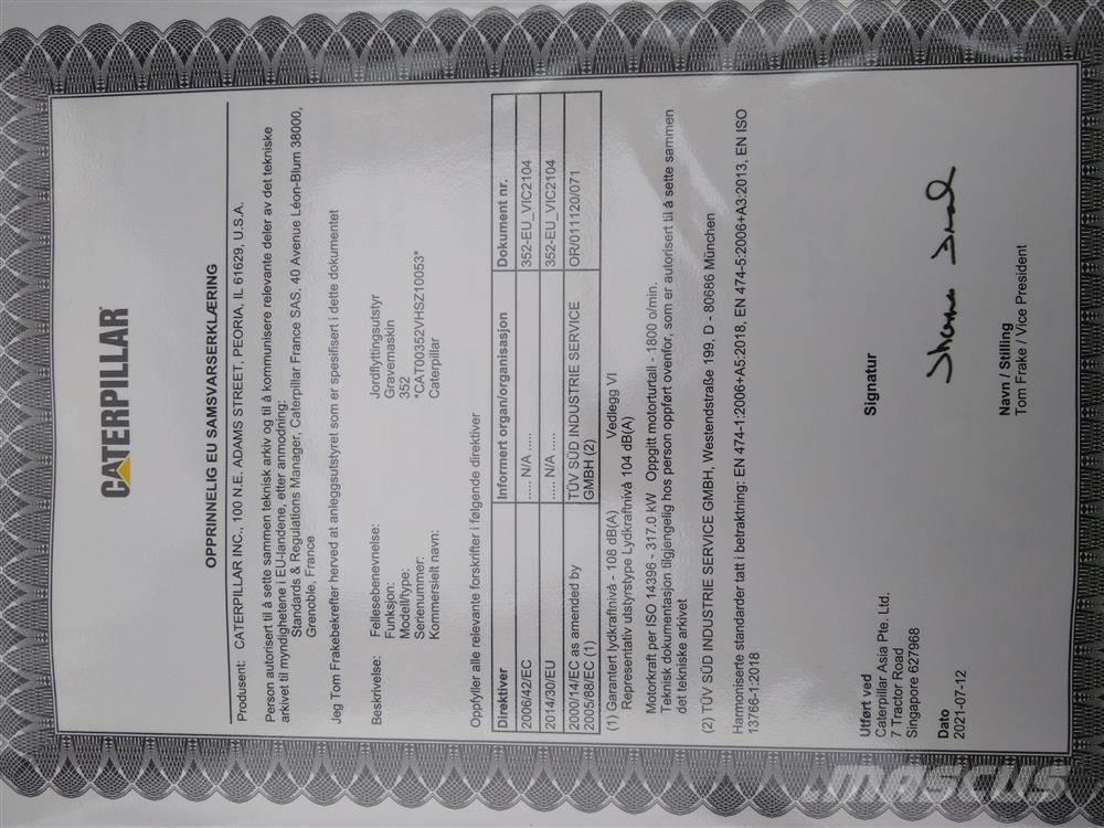 CAT 352 Гусеничные экскаваторы