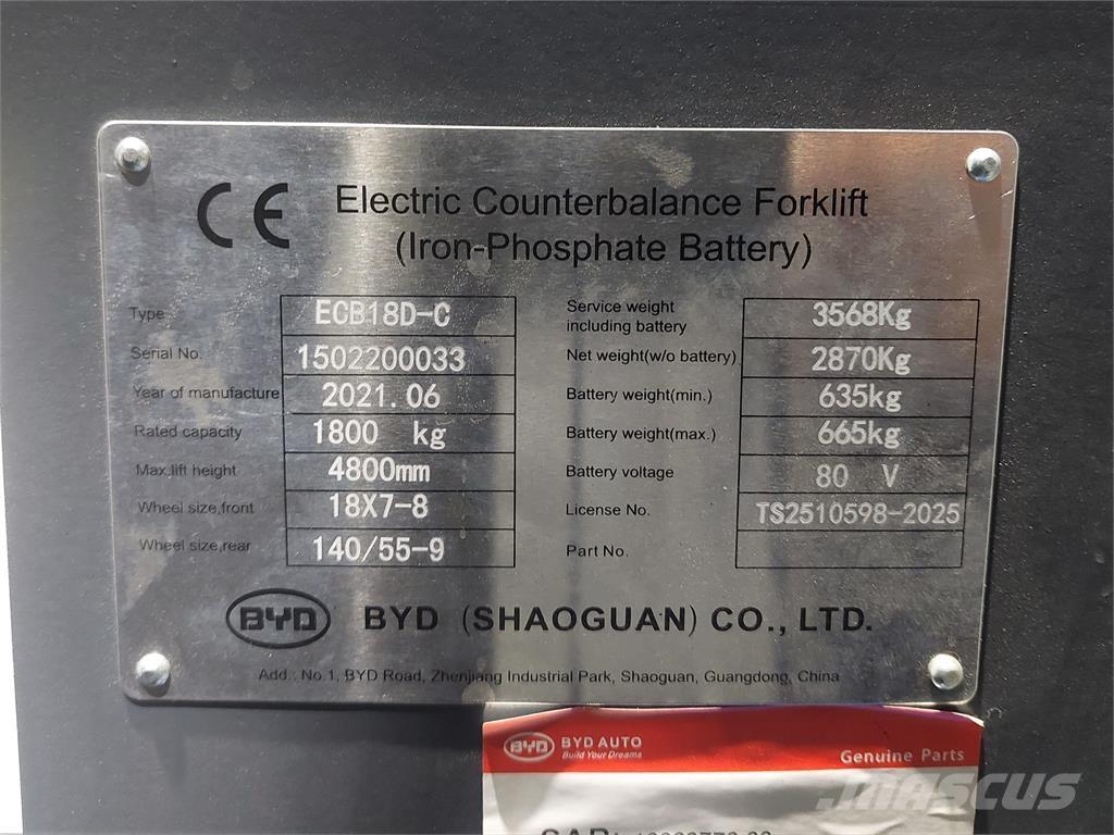 BYD ECB18DC Электропогрузчики