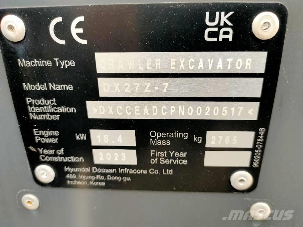 Doosan DX 27 Z Мини-экскаваторы