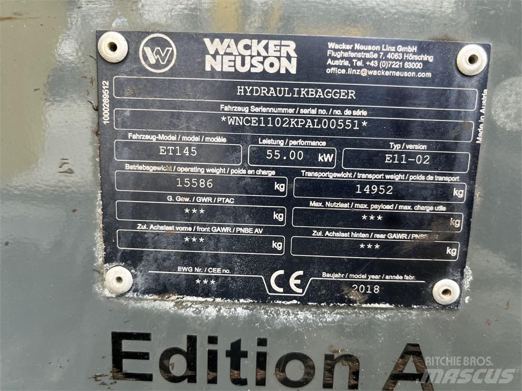 Wacker Neuson ET 145 Гусеничные экскаваторы